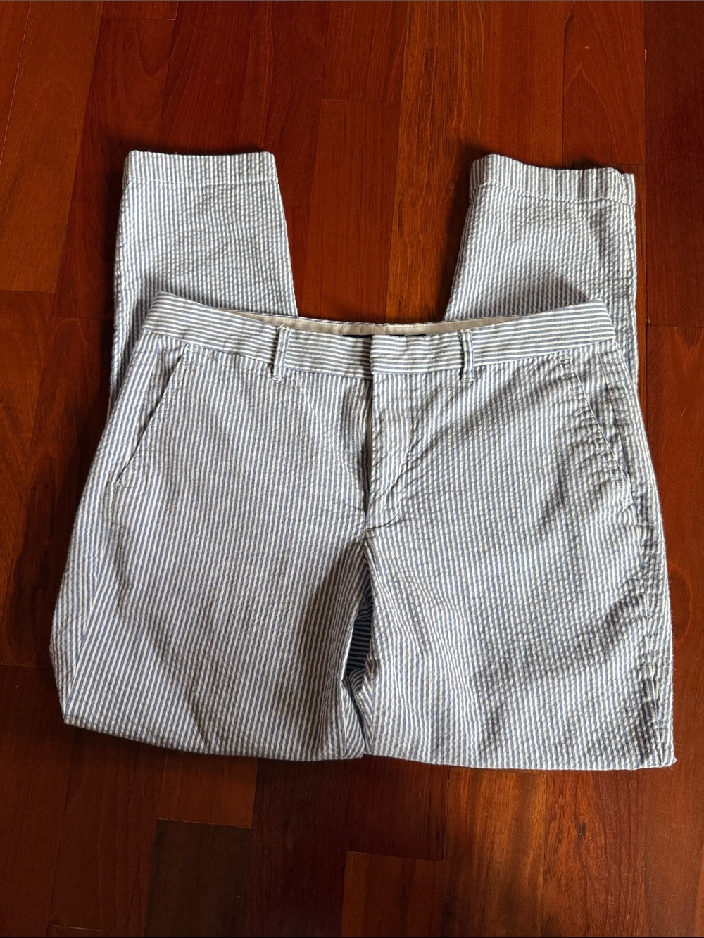 Ralph Lauren Light Blue & White Seersucker Chinos